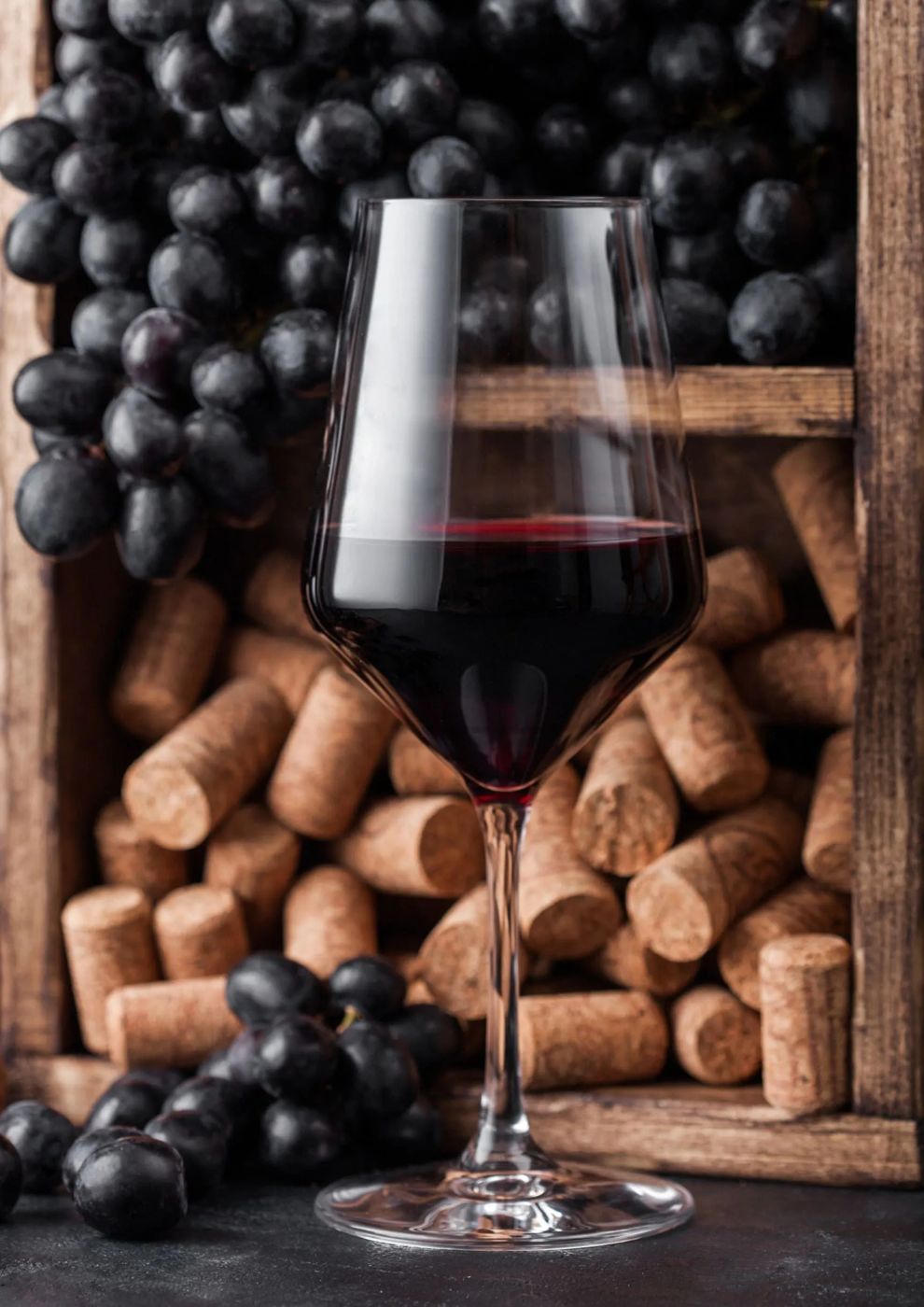 Copa de vino tinto italiano